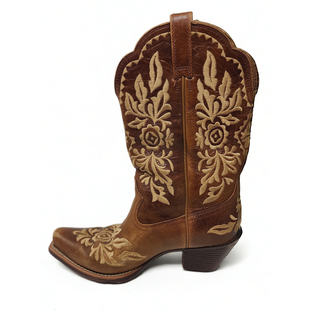 Ariat Unbridled Roxanne Western Cowboy Boots Womens 7B Leather Broad Square Toe - Picture 3 of 10